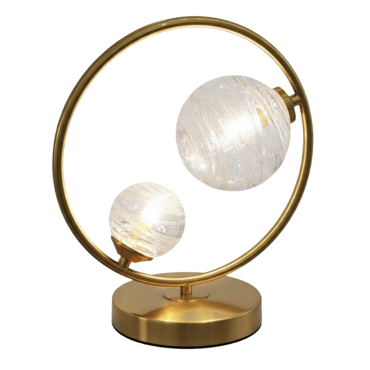 מנורה שולחנית עיגול זהב INL002