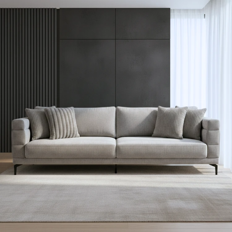 ספה 3 מטר דגם גוצ'י אפור