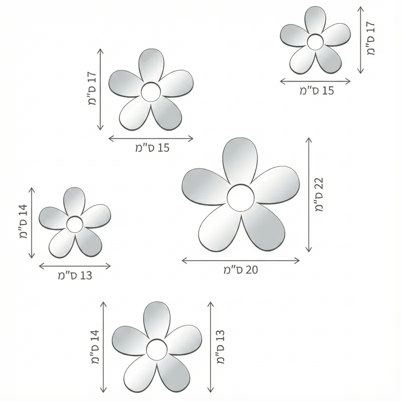 סט 5 פרחים ממראה