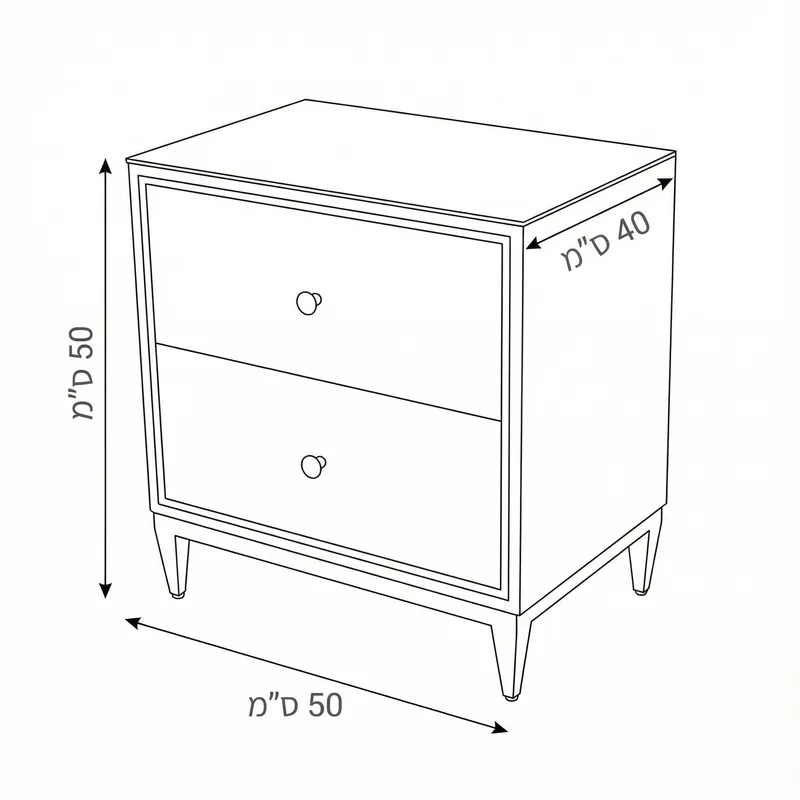 שידה / שידת צד דגם אנטוניו זהב שחור