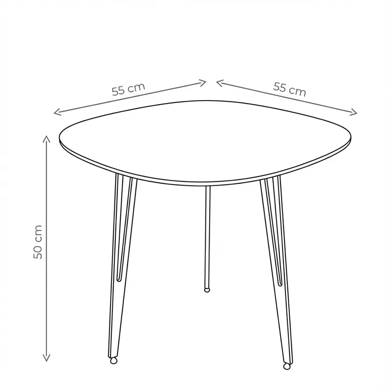 שולחן צד אליפסה אפור מעושן
