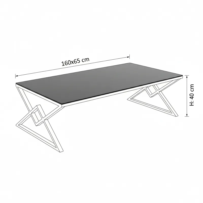 שולחן סלון דגם טריקסי שחור