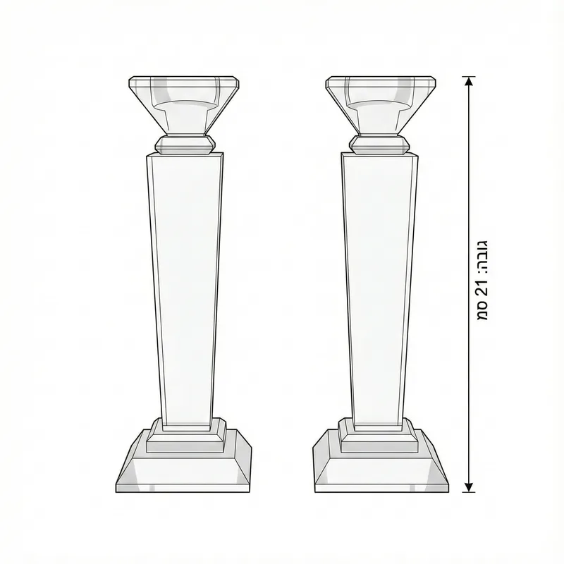 סט פמוטי קריסטל מרובע