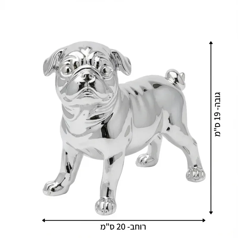 כלב פאג כסוף עומד