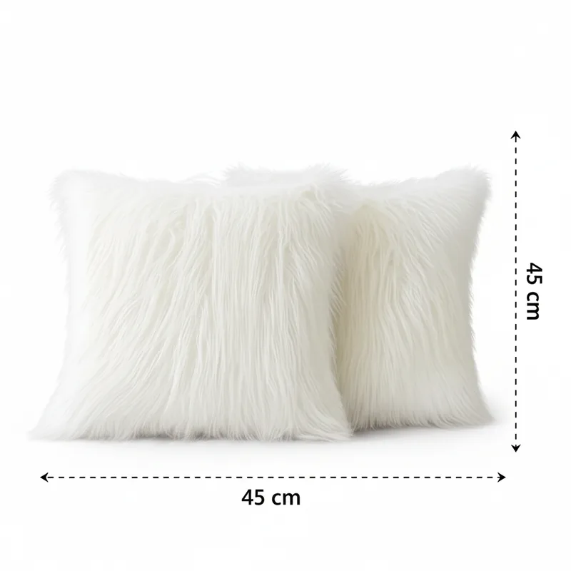 זוג כריות פרווה גדול בצבע אפור