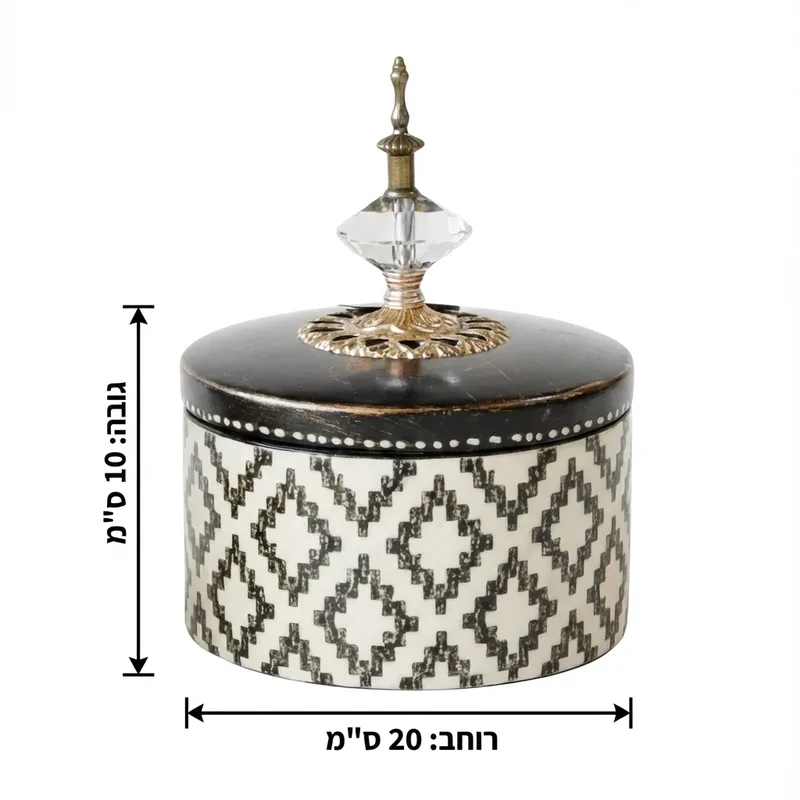 קופסא עיטור חום זהב 20 ס";מ