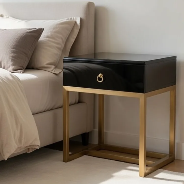 שידה / שידת צד דגם ארין זהב שחור עם ידית מעוגלת