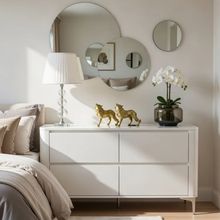 שידת מגירות יוקרתית דגם אטלנטה שמנת כסוף