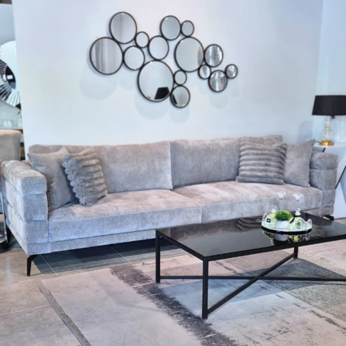 ספה 3 מטר דגם גוצ'י אפור