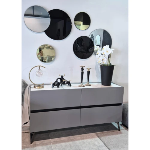 שידת איחסון מגירות דגם לואיז צבע אפור