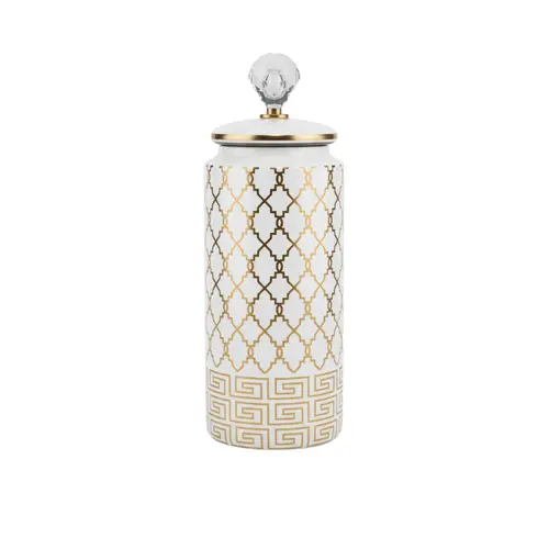 ואזה + מכסה זהב ולבן גדול