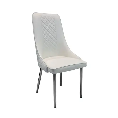 כיסא אוכל דמוי עור לבן דגם סקייליין