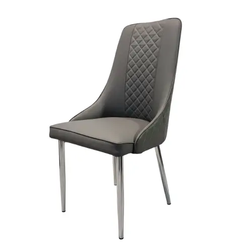 כיסא אוכל דמוי עור אפור דגם סקייליין