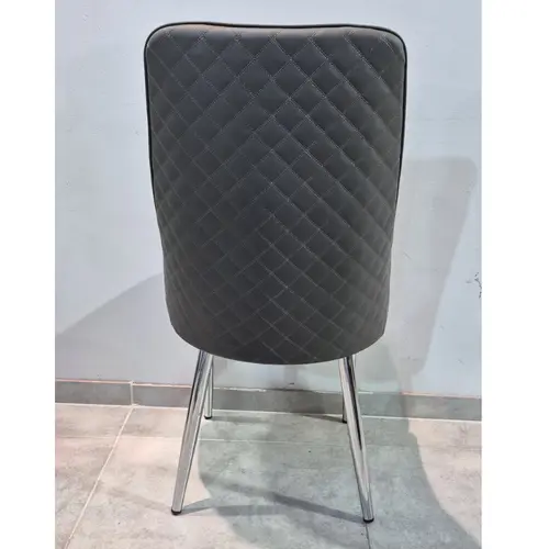 כיסא אוכל דמוי עור אפור דגם סקייליין