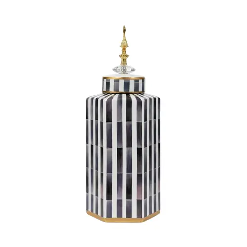 ואזה פסים כחול + מכסה 40 ס"מ