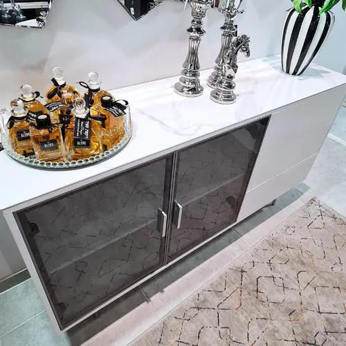 שידה דגם קרלה לבן כסוף