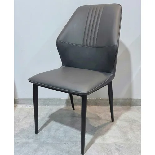 כיסא אוכל דמוי עור דגם לופט אפור