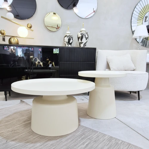 סט שולחנות סלון דגם קונר לבן