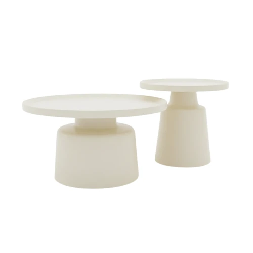 סט שולחנות סלון דגם קונר לבן