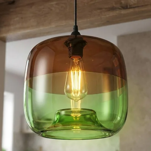 גוף תאורה מעוצב דגם עמית בצבע ירוק-חום