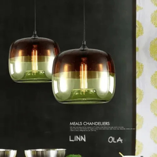 גוף תאורה מעוצב דגם עמית בצבע ירוק-חום