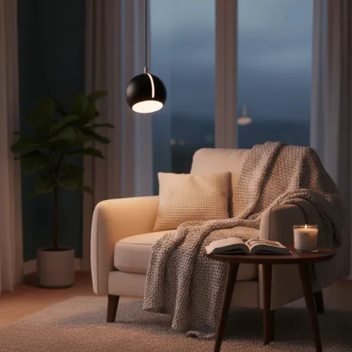 גוף תאורה שחור דגם ארבל