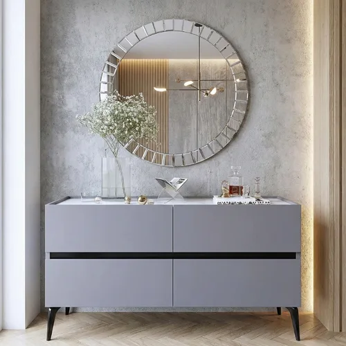 שידת איחסון מגירות דגם לואיז צבע אפור