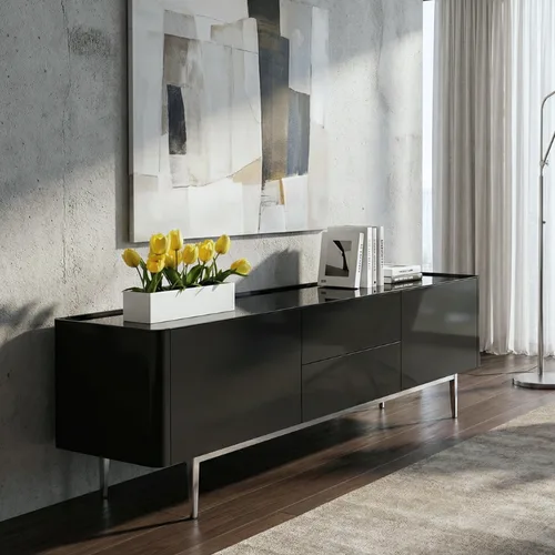 מזנון לסלון דגם מיאמי צבע שחור