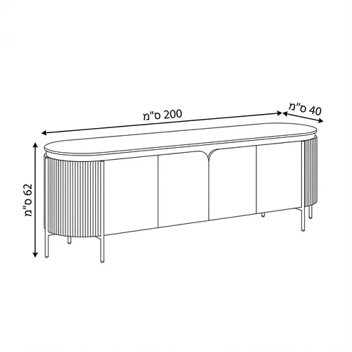 מזנון לסלון דגם אריקה לבן כסוף