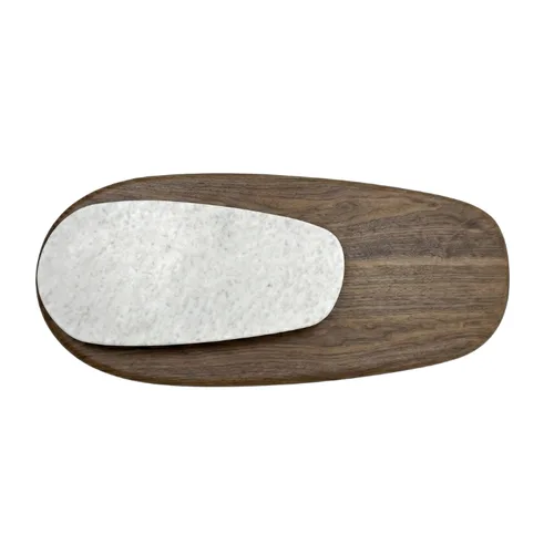 שולחן סלון מעוצב אליפסה עץ אגוז