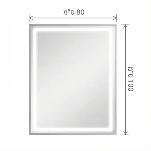 מראה לד מלבנית מסגרת שחורה