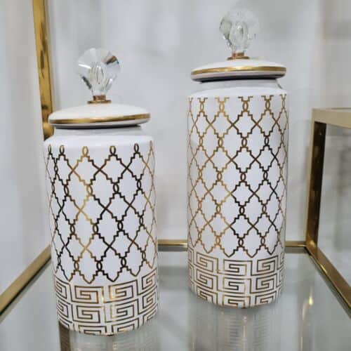 ואזה + מכסה זהב ולבן קטן