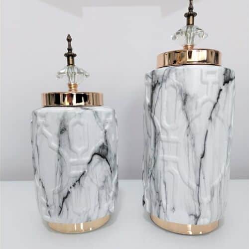 ואזה דמוי שיש + מכסה 33 ס"מ