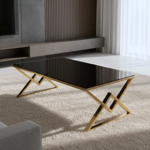 שולחן סלון דגם טריקסי זהב שחור