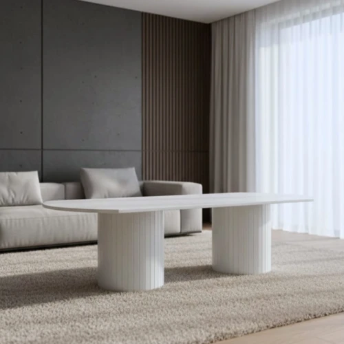 שולחן סלון אליפסה לבן דגם גאיה - תצוגה בילו