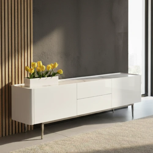 מזנון לסלון דגם מיאמי צבע לבן