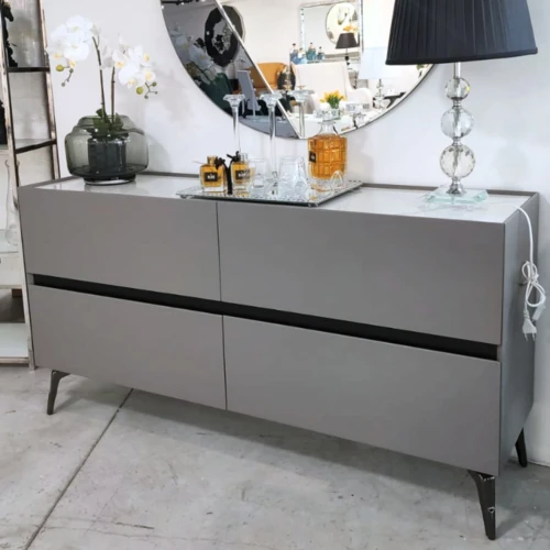 שידת איחסון מגירות דגם לואיז צבע אפור