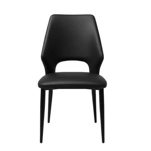 כיסא אוכל דמוי עור דגם ניו יורק צבע שחור