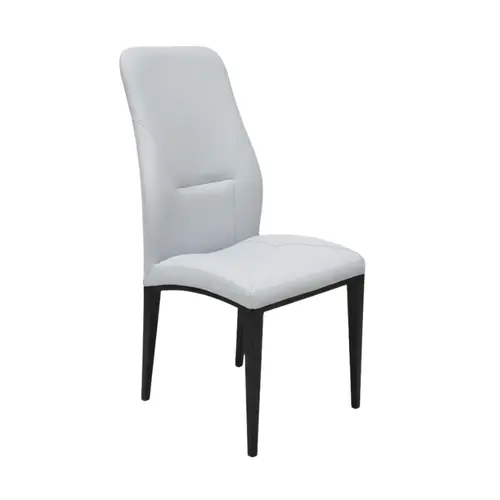 כיסא בריסל מתכת אפור בהיר דמוי עור