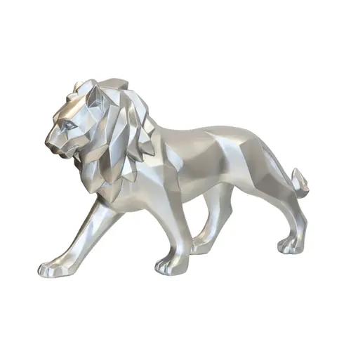 פסל נוי אריה כסוף