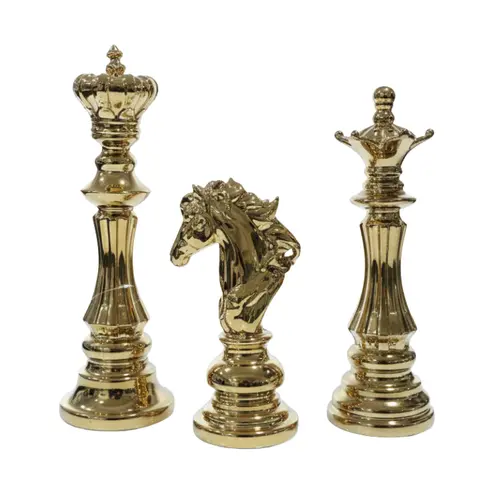 סט 3 שחמט זהב