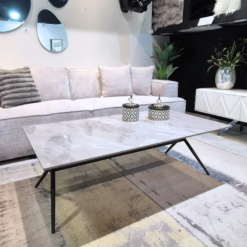 שולחן סלון פיניקס שחור אפור דמוי שיש