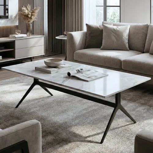 שולחן סלון פיניקס שחור אפור דמוי שיש