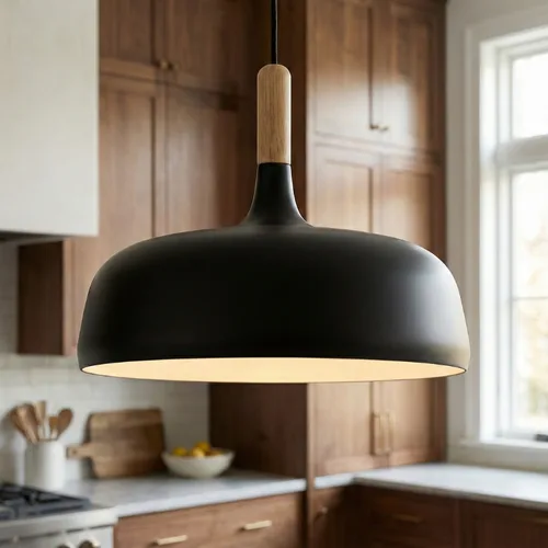 גוף תאורה תלוי דגם קאי שחור מאט