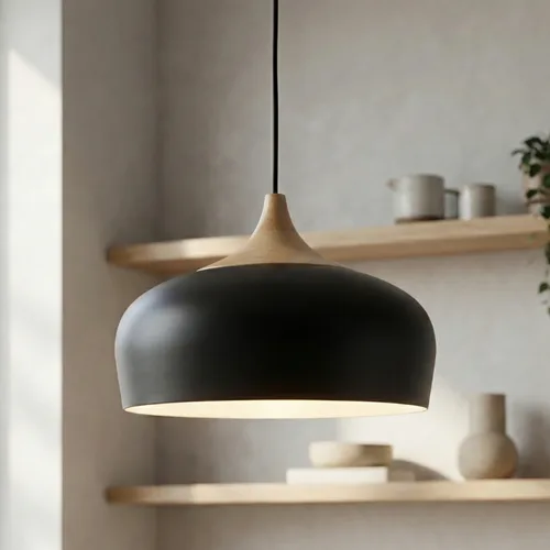 גוף תאורה תלוי שחור דגם עומר