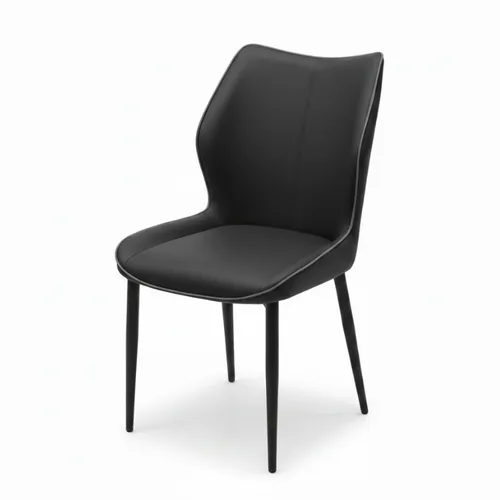 כיסא אוכל דמוי עור דגם ארמאני צבע שחור