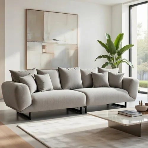 ספה דגם אופרה 3 מטר בצבע אפור בהיר