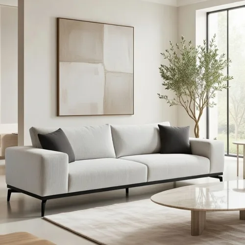 ספה דגם רומא 3 מטר קורדורוי נס קפה