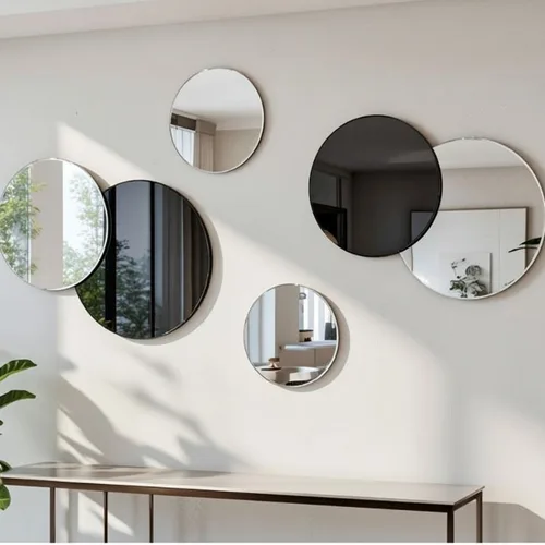 דקורציה לקיר 6 חלקים מראה שחור