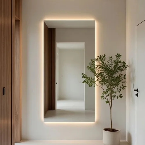 מראה מרחפת קריסטל בלגי דגם אריאל מלבנית